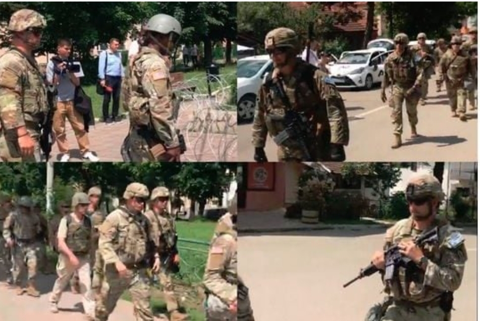 Ushtarët amerikanë futen në objektin e komunës në Leposaviq