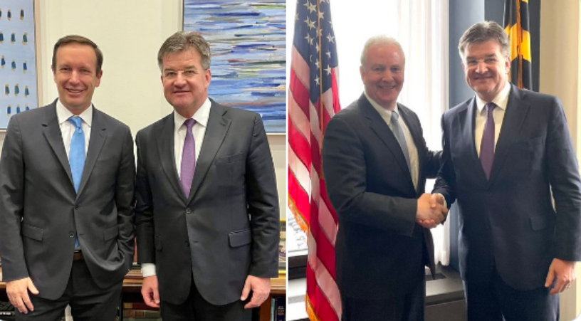 Lajçak takohet me dy senatorë amerikanë: Të de-përshkallëzohet situata në Veriun e Kosovës