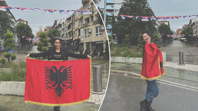 “Krejt Shqiptaria është e jona”, Fjolla Morina shfaqet në veri me flamur kombëtar