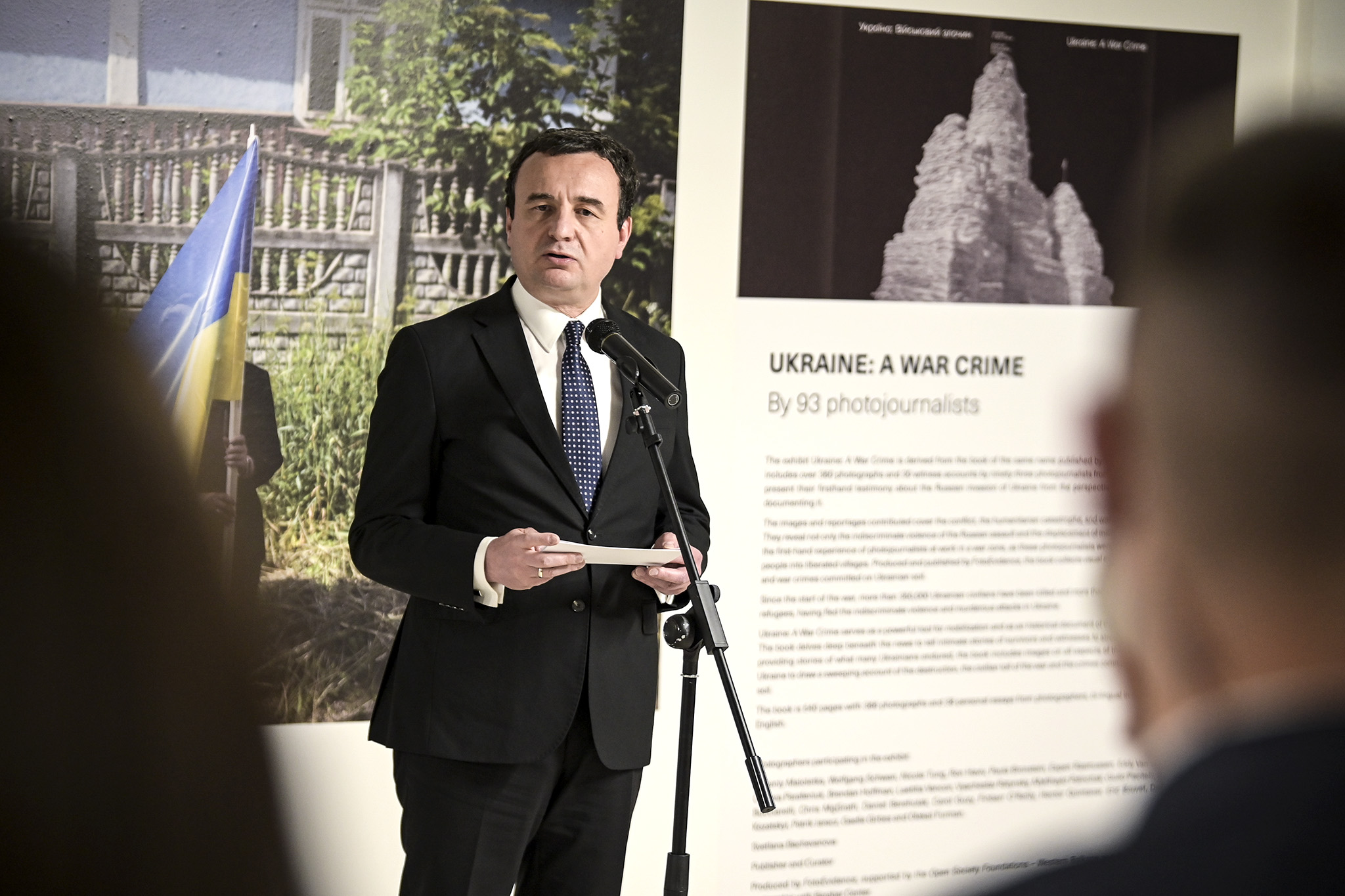 Kurti mori pjesë në hapjen e ekspozitës “Ukraina, një krim lufte”