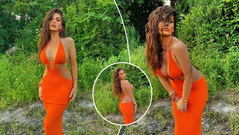 Beatrix Ramosaj tërheq vëmendjen me fotografitë e reja nga Florida, thekson linjat trupore në fustanin portokalli