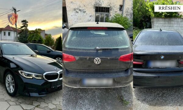 Do përdoreshin për ngjarje kriminale, sekuestohen në Rrëshen dy makina të vjedhura në Kosovë, arrestohet një grua