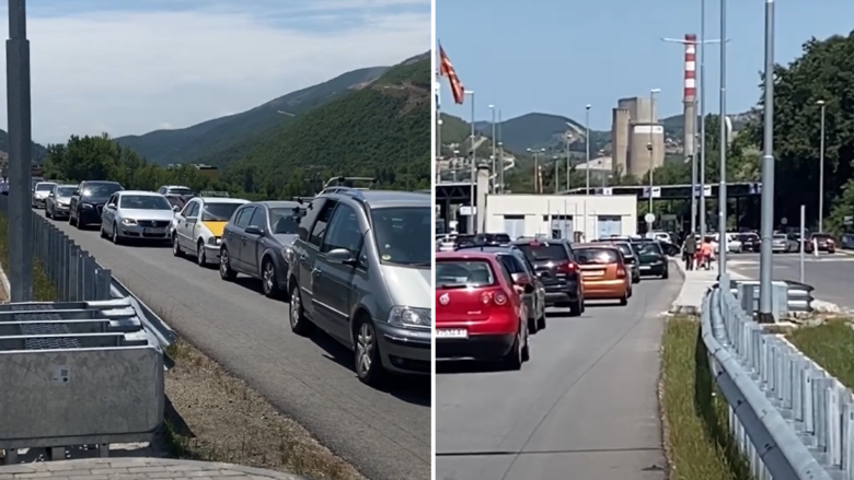 Kolona të gjata në Bllacë, qytetarët e RMV-së nisen drejt Kosovës