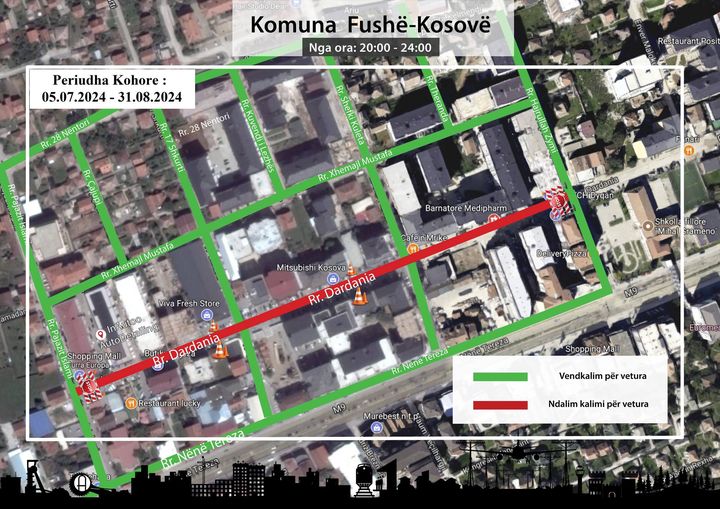 Në mungesë të një sheshi, Komuna e Fushë-Kosovës e mbyll rrugën “Dardania” për vetura