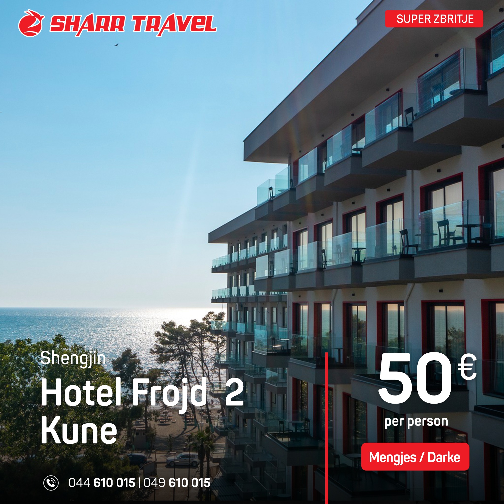 Zbritje e çmendur nga Sharr Travel / 5 natë në hotel Frojd 2 vetëm 250 €