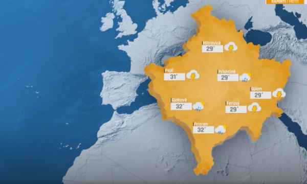 Mot jostabil ditëve të ardhshme, rrebeshe shiu dhe rënie e temperaturave