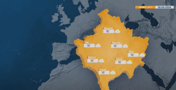 Rrebeshe shiu ditën e enjte, temperaturat deri në 27C e 29C