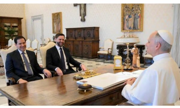 papa-leoni-xiv-takon-perfaqesuesit-e-shba-se,-jd-vance-dhe-marco-rubio