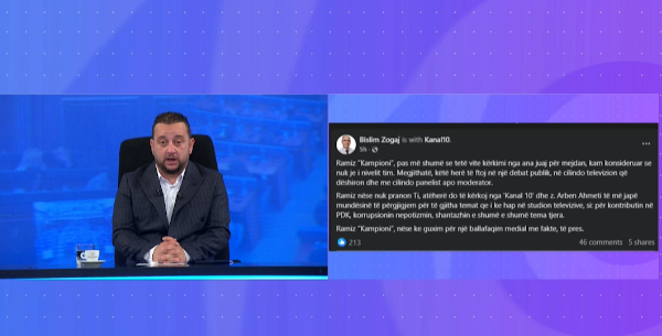 Arben Ahmeti fton Ramiz Lladrovcin në debat me Bislim Zogajn