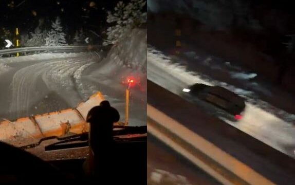 Bora shkakton telashe në Shqipëri – Dhjetëra automjete bllokohen në rrethin e Shkodrës, policia dhe borëpastrueset në terren