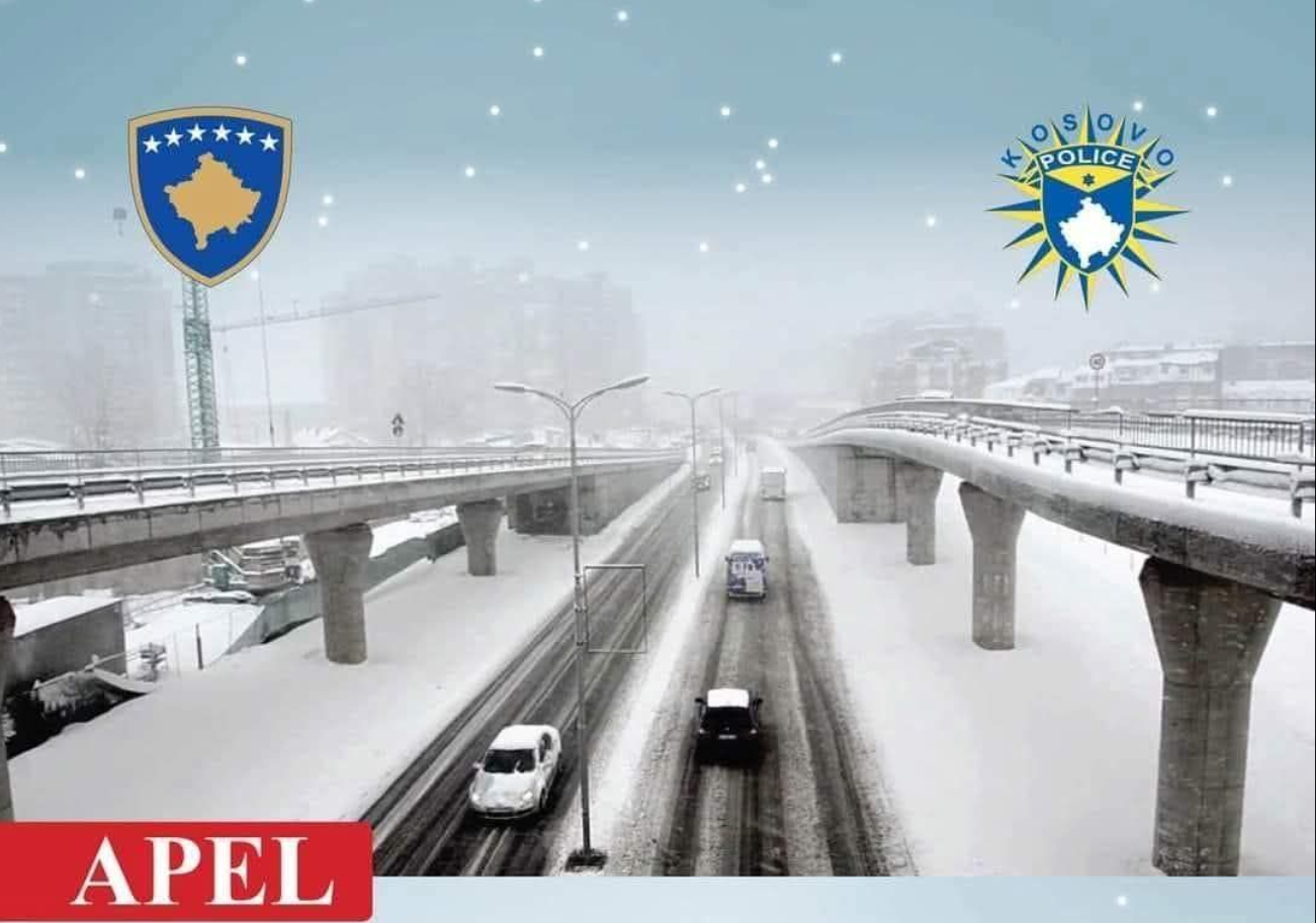 Policia e Kosovës apelon për kujdes në rrugë për shkak të reshjeve të shiut dhe borës