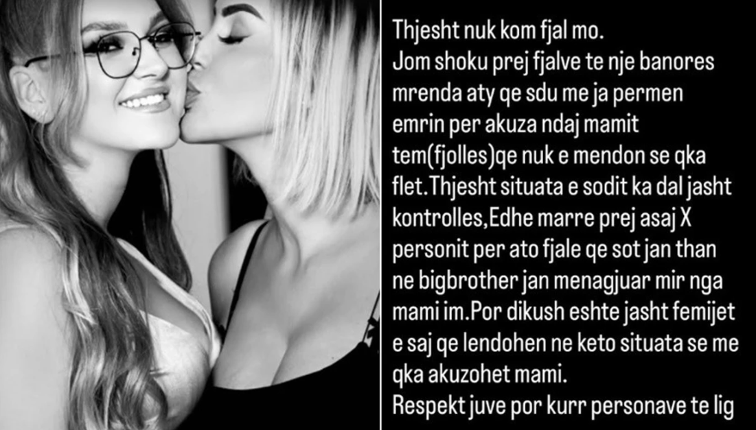 Vajza e Fjolla Morinës thotë se është shokuar nga akuzat e Albës: Jashtë janë fëmijët e saj që lëndohen