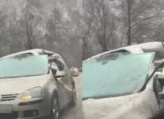 bie-guri-madh-ne-aksin-peje-kuqishte,-demtohet-rende-nje-veture