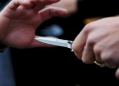 therje-me-thike-pas-nje-fjalosjeje-ne-gracanice,-i-dyshuari-ne-arrati