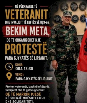 proteste-para-gjykates-ne-lipjan,-kerkohet-lirimi-i-veteranit-bekim-meta