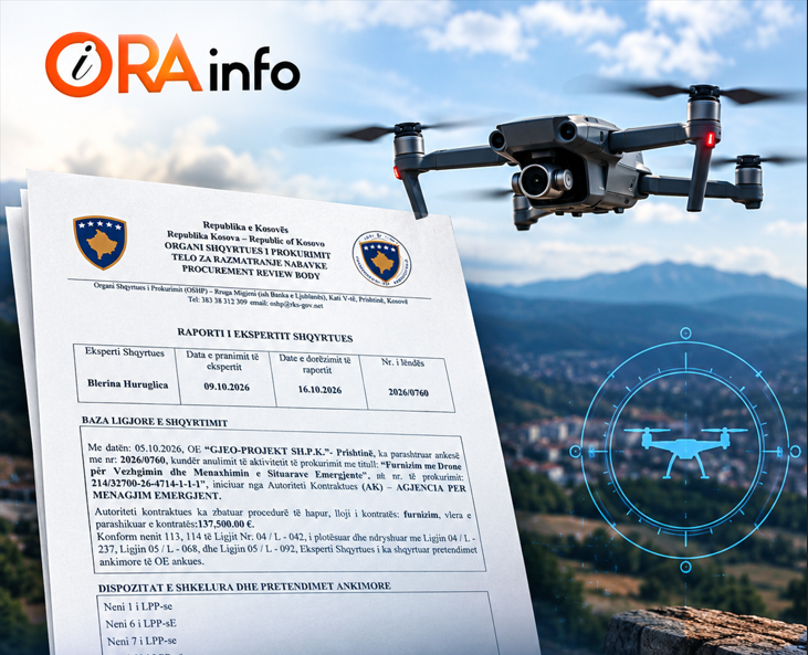 Dyshime për parregullsi në tenderin 137 mijë eurosh për dronë të Agjencisë për Menaxhimin Emergjent